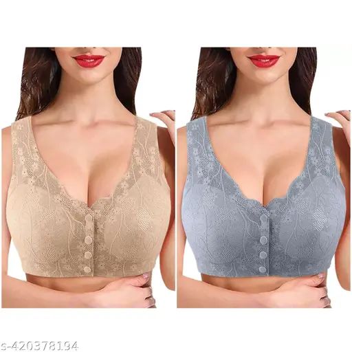 Front Open Button-Down Padded Bra for Ultimate Comfort and Support