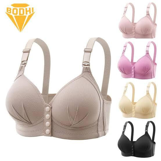 Front Open Padded Bra with Button