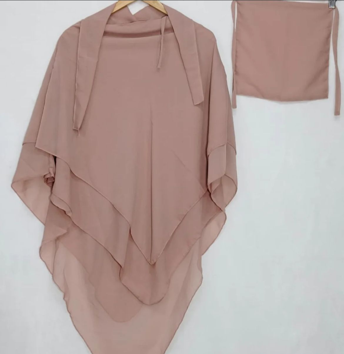 Three Layer Khimar with Niqab Ready to Wear