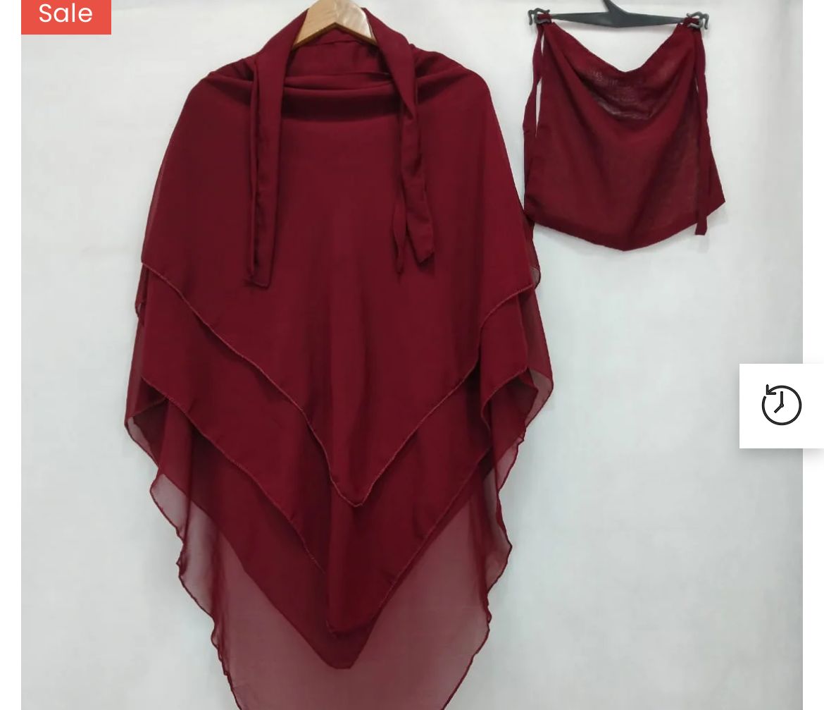 Three Layer Khimar with Niqab Ready to Wear