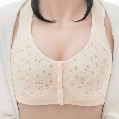 Front Open Bra with Buttons